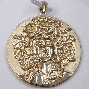 Gold Vermeil 925 LIRM Medusa Head Medallion Pendant